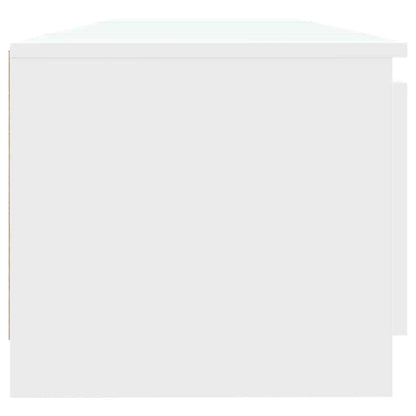 vidaXL Meuble TV avec lumières LED Blanc 140x40x36 cm