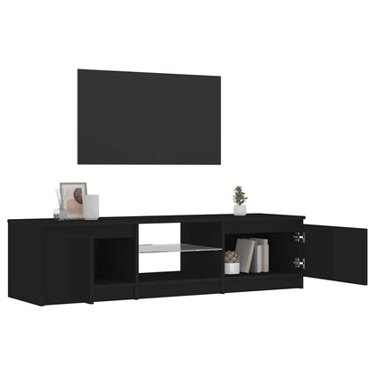 vidaXL Meuble TV avec lumières LED Noir 140x40x36 cm