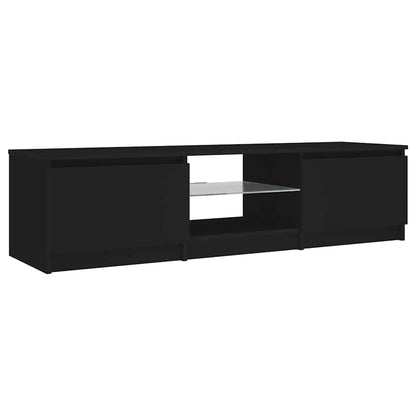 vidaXL Meuble TV avec lumières LED Noir 140x40x36 cm