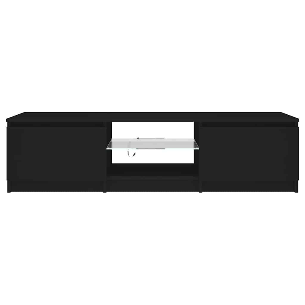 vidaXL Meuble TV avec lumières LED Noir 140x40x36 cm