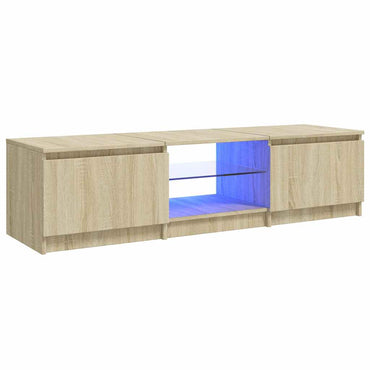 Meuble TV vidaXL avec lumières LED chêne Sonoma 140x40x36 cm