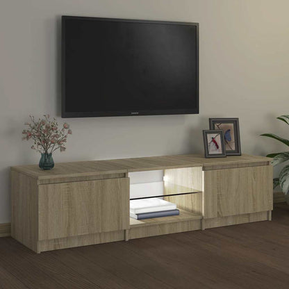 Meuble TV vidaXL avec lumières LED chêne Sonoma 140x40x36 cm
