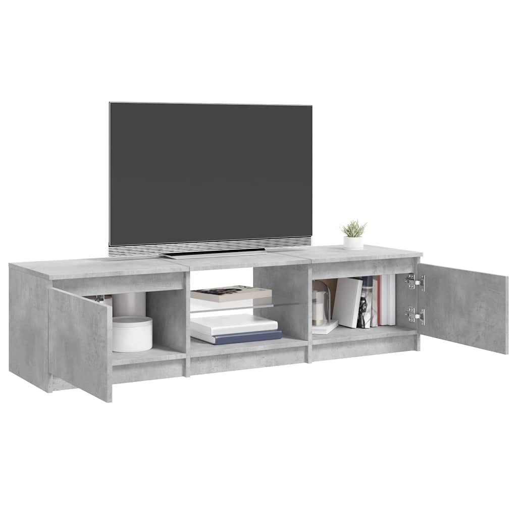 vidaXL Meuble TV avec lumières LED gris béton 140x40x36 cm