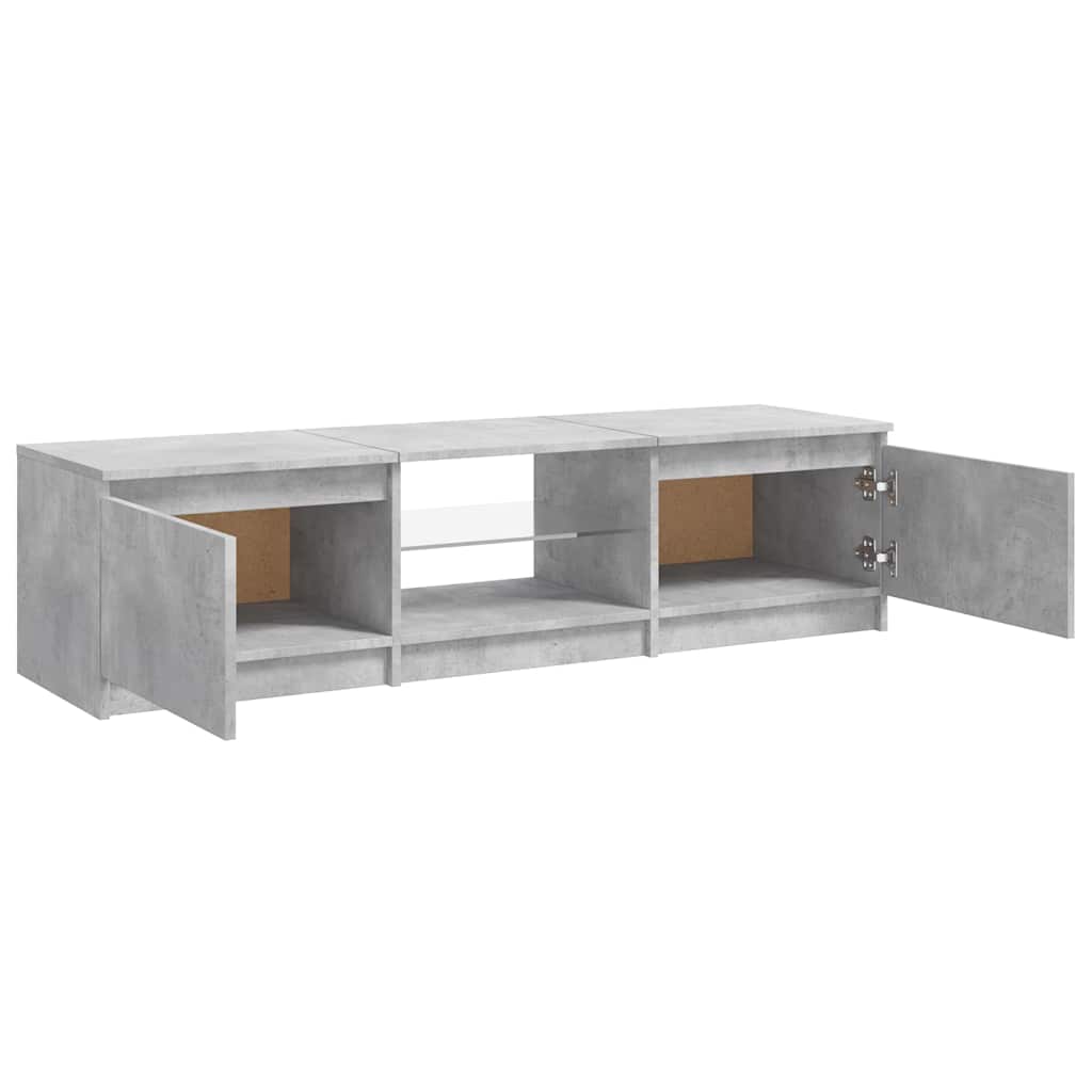 vidaXL Meuble TV avec lumières LED gris béton 140x40x36 cm