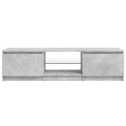 vidaXL Meuble TV avec lumières LED gris béton 140x40x36 cm