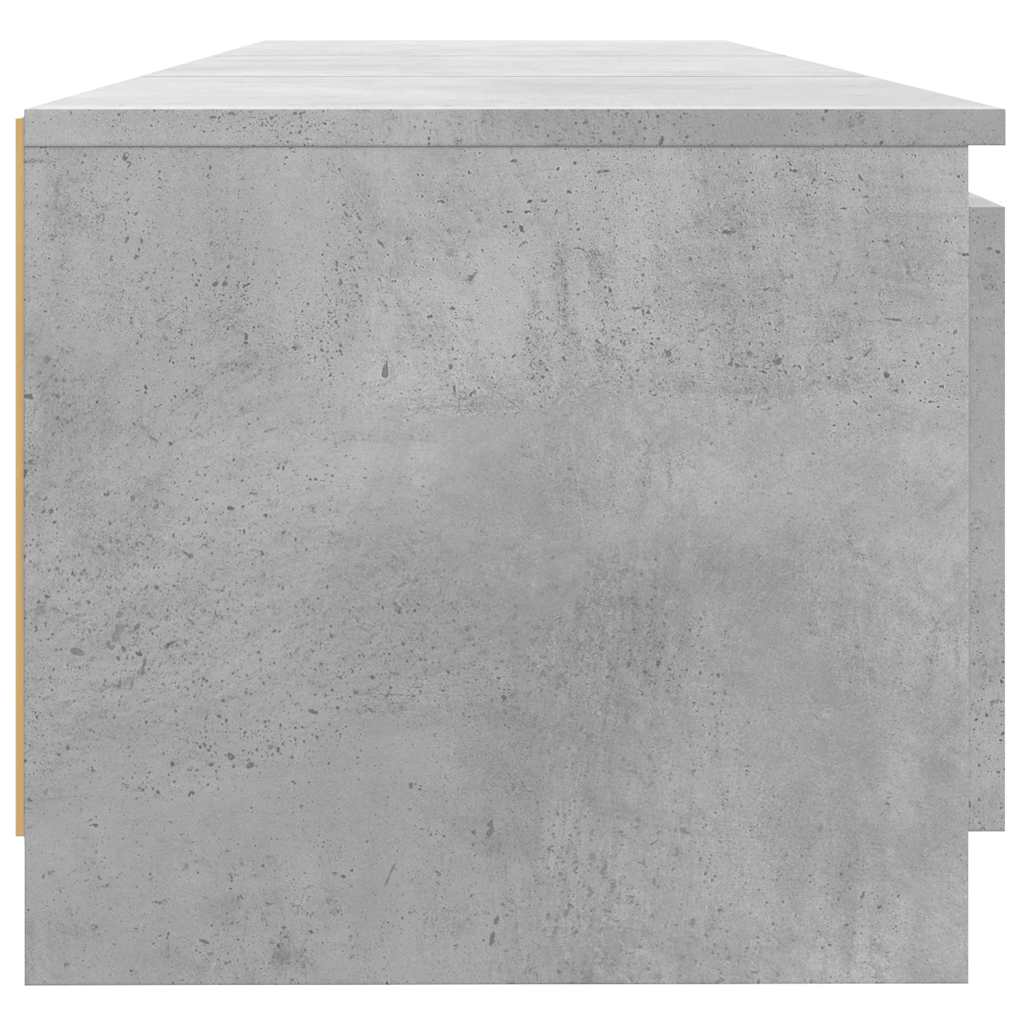 vidaXL Meuble TV avec lumières LED gris béton 140x40x36 cm