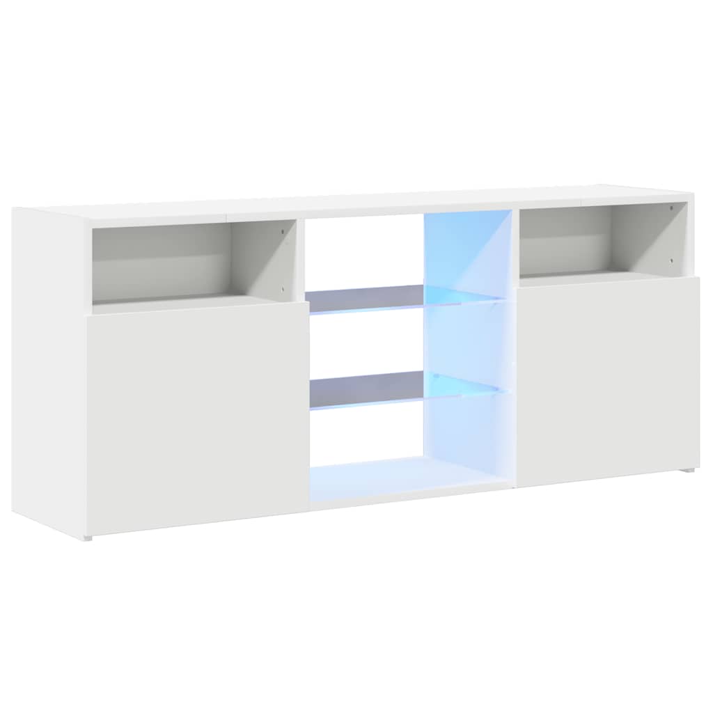 vidaXL Meuble TV avec lumières LED Blanc 120x30x50 cm