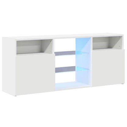 vidaXL Meuble TV avec lumières LED Blanc 120x30x50 cm