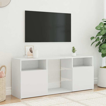 vidaXL Meuble TV avec lumières LED Blanc 120x30x50 cm