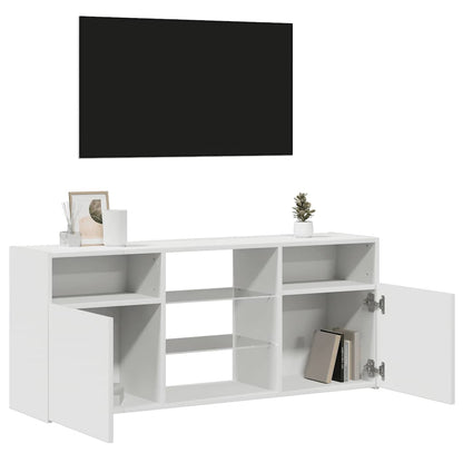 vidaXL Meuble TV avec lumières LED Blanc 120x30x50 cm