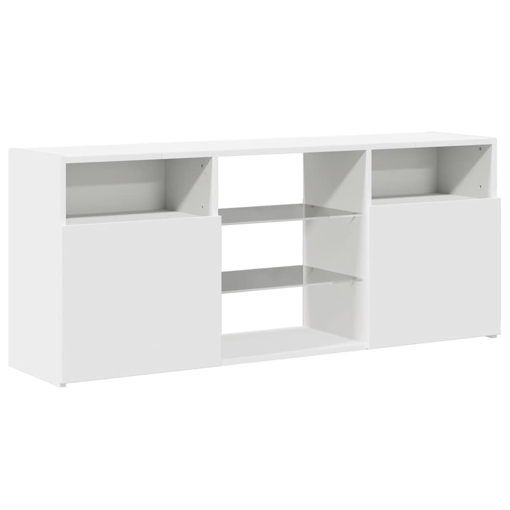 vidaXL Meuble TV avec lumières LED Blanc 120x30x50 cm