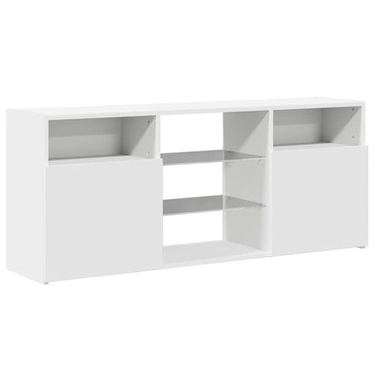 vidaXL Meuble TV avec lumières LED Blanc 120x30x50 cm