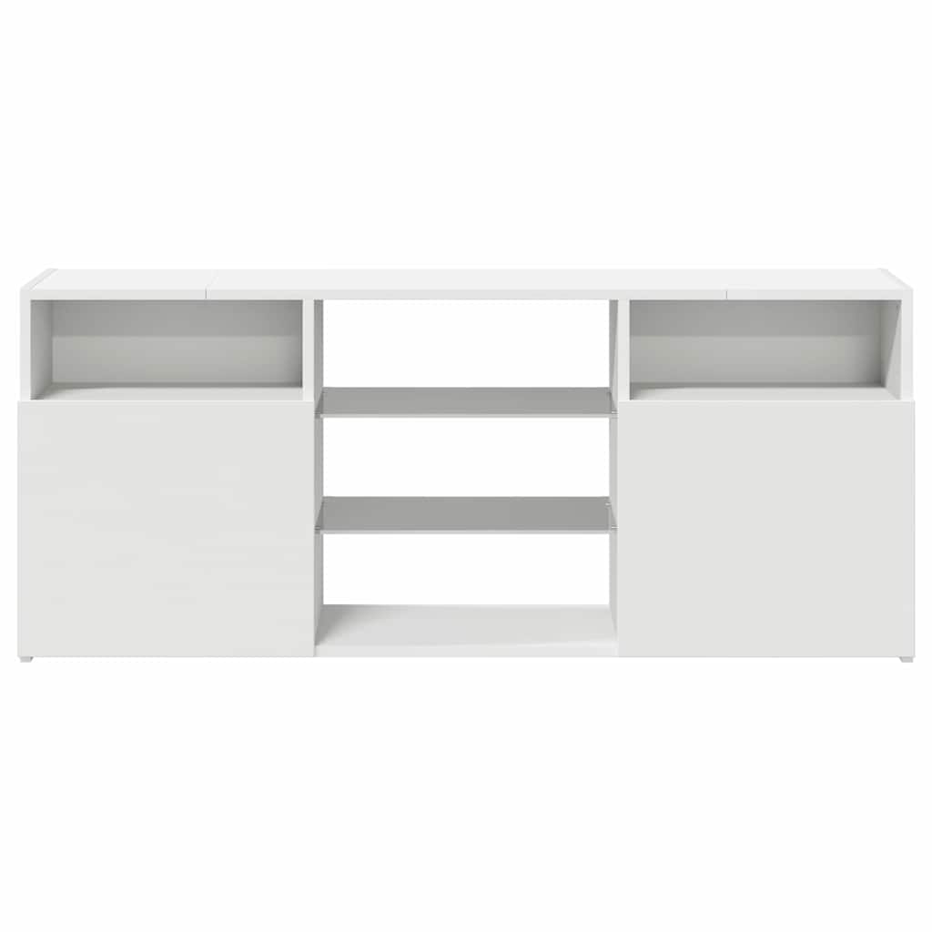 vidaXL Meuble TV avec lumières LED Blanc 120x30x50 cm