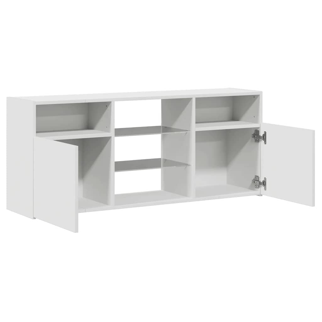 vidaXL Meuble TV avec lumières LED Blanc 120x30x50 cm
