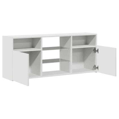 vidaXL Meuble TV avec lumières LED Blanc 120x30x50 cm