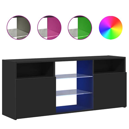 vidaXL Meuble TV avec lumières LED Noir 120x30x50 cm