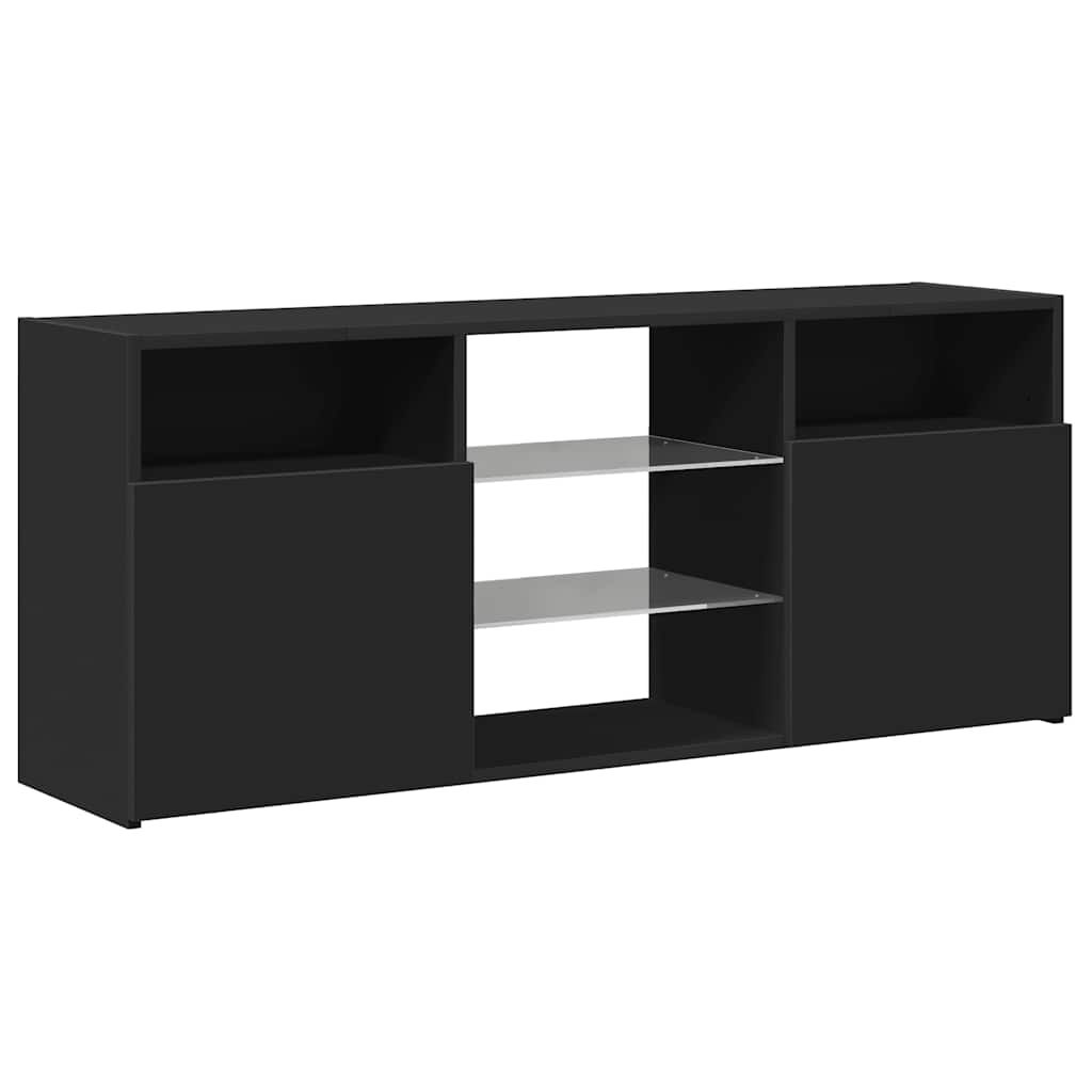 vidaXL Meuble TV avec lumières LED Noir 120x30x50 cm
