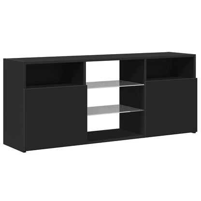 vidaXL Meuble TV avec lumières LED Noir 120x30x50 cm