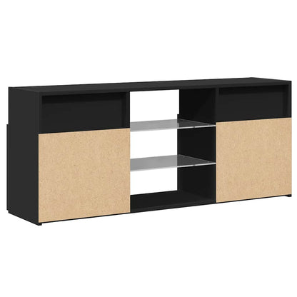 vidaXL Meuble TV avec lumières LED Noir 120x30x50 cm