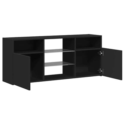 vidaXL Meuble TV avec lumières LED Noir 120x30x50 cm