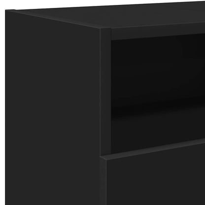 vidaXL Meuble TV avec lumières LED Noir 120x30x50 cm
