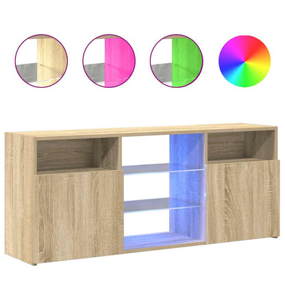 Meuble TV vidaXL avec lumières LED chêne Sonoma 120x30x50 cm