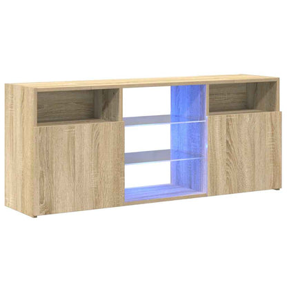 Meuble TV vidaXL avec lumières LED chêne Sonoma 120x30x50 cm