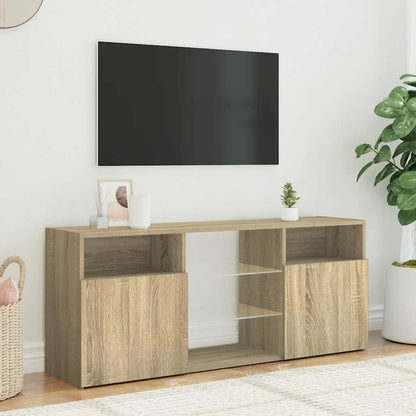 Meuble TV vidaXL avec lumières LED chêne Sonoma 120x30x50 cm