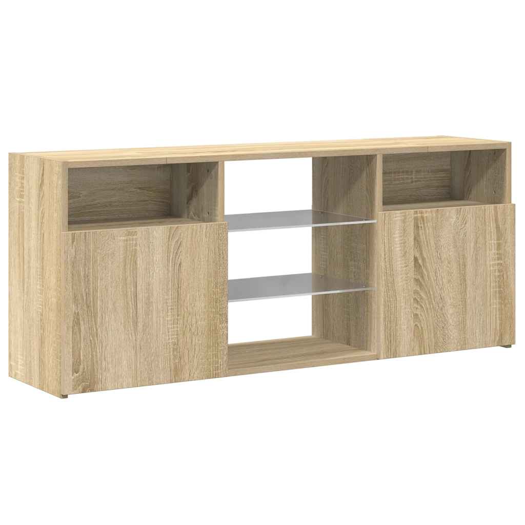 Meuble TV vidaXL avec lumières LED chêne Sonoma 120x30x50 cm