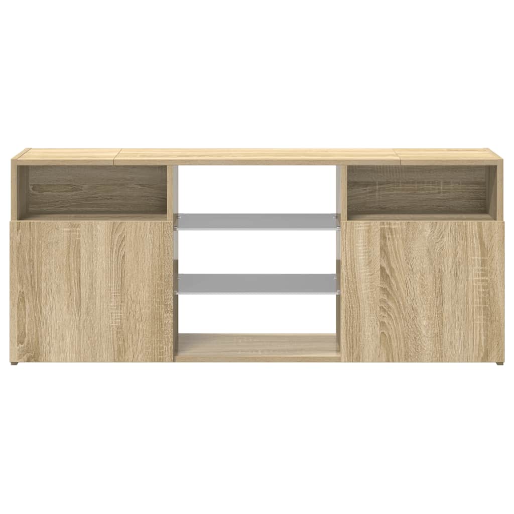 Meuble TV vidaXL avec lumières LED chêne Sonoma 120x30x50 cm
