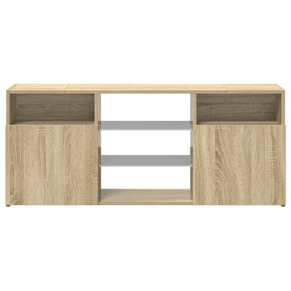 Meuble TV vidaXL avec lumières LED chêne Sonoma 120x30x50 cm