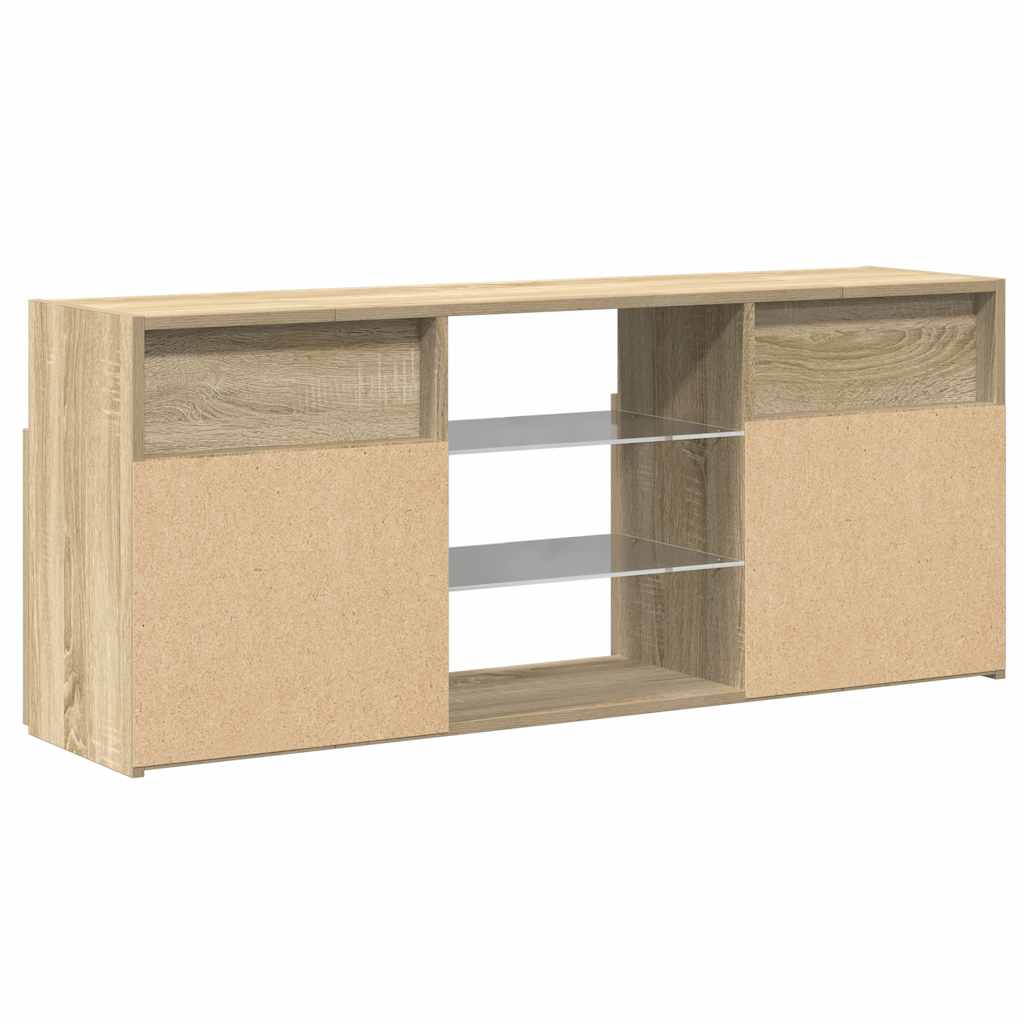 Meuble TV vidaXL avec lumières LED chêne Sonoma 120x30x50 cm