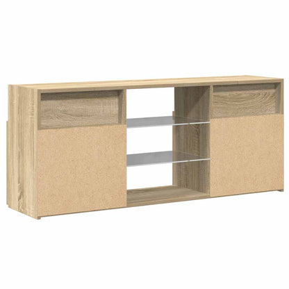Meuble TV vidaXL avec lumières LED chêne Sonoma 120x30x50 cm