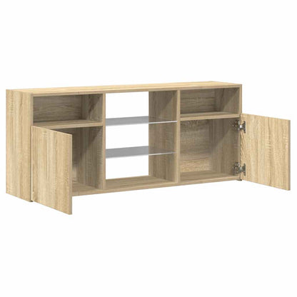Meuble TV vidaXL avec lumières LED chêne Sonoma 120x30x50 cm