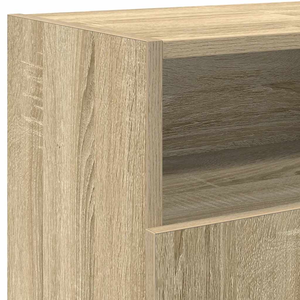 Meuble TV vidaXL avec lumières LED chêne Sonoma 120x30x50 cm