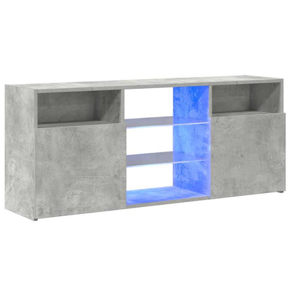Meuble TV vidaXL avec lumières LED gris béton 120x30x50 cm