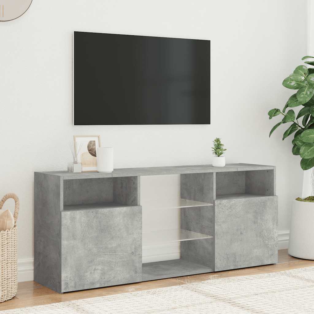 Meuble TV vidaXL avec lumières LED gris béton 120x30x50 cm
