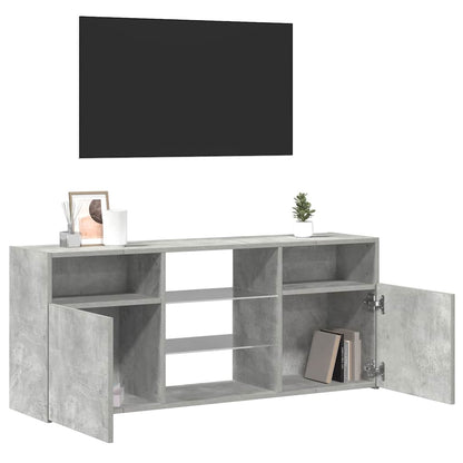 Meuble TV vidaXL avec lumières LED gris béton 120x30x50 cm