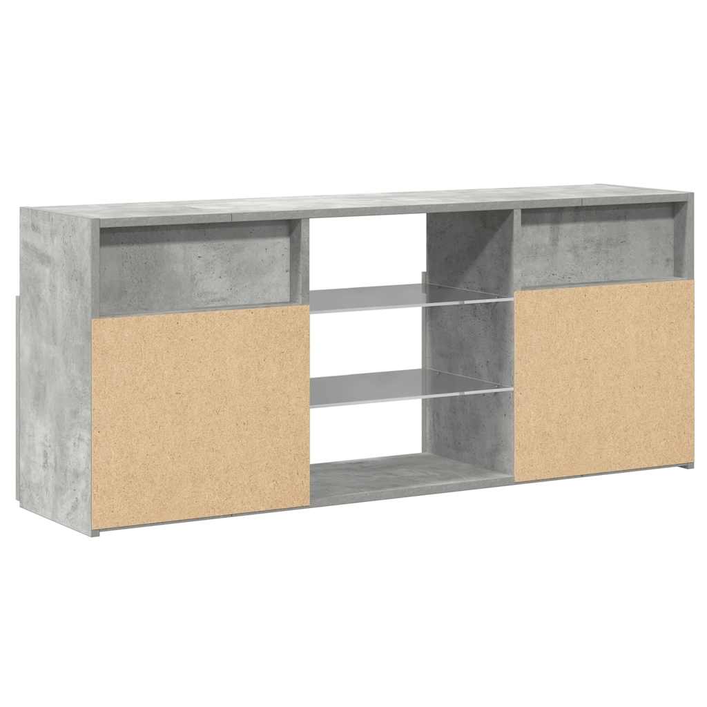 Meuble TV vidaXL avec lumières LED gris béton 120x30x50 cm