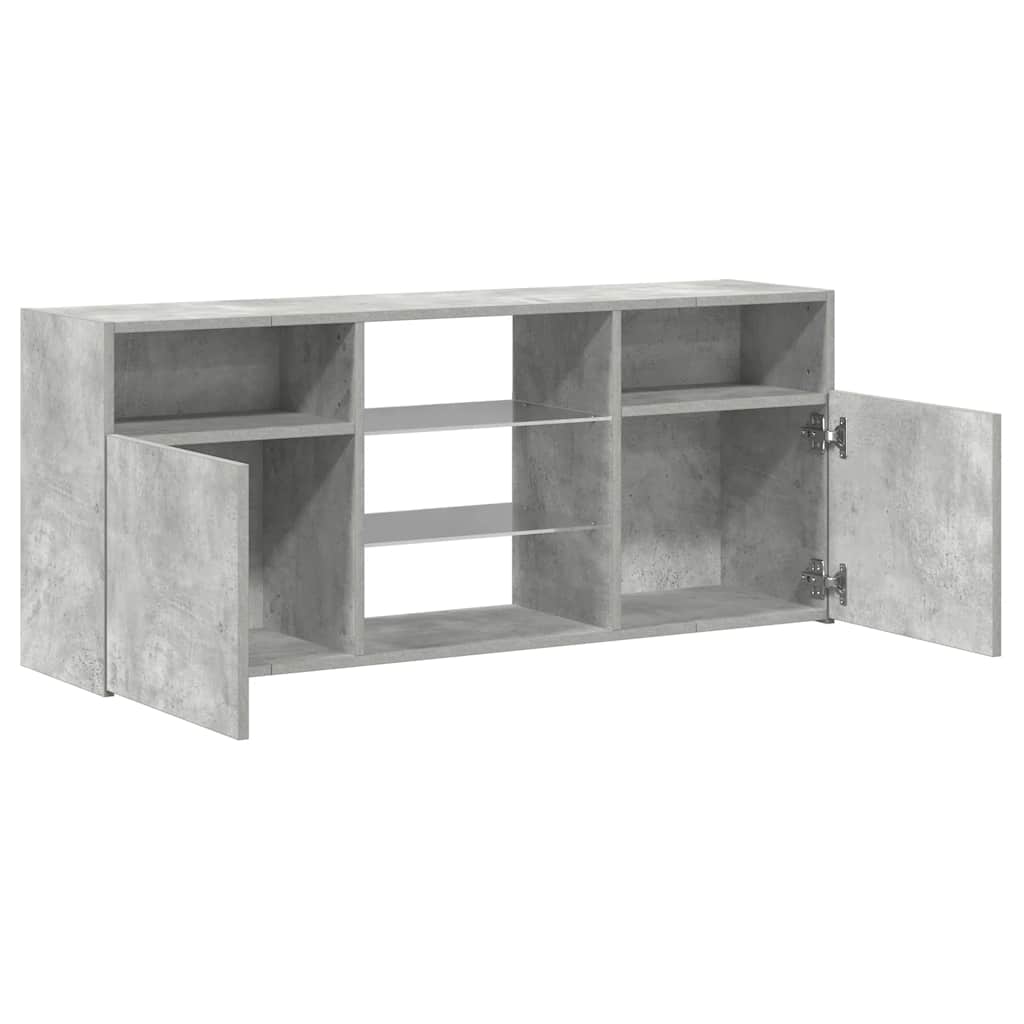 Meuble TV vidaXL avec lumières LED gris béton 120x30x50 cm