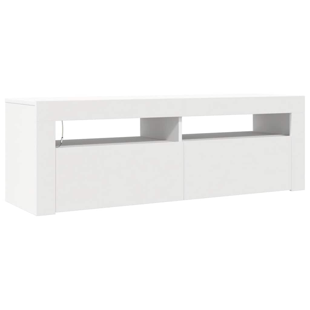 vidaXL TV-Schrank mit LED-Leuchten Weiß 120x35x40 cm