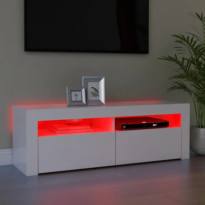 vidaXL TV-Schrank mit LED-Leuchten Weiß 120x35x40 cm