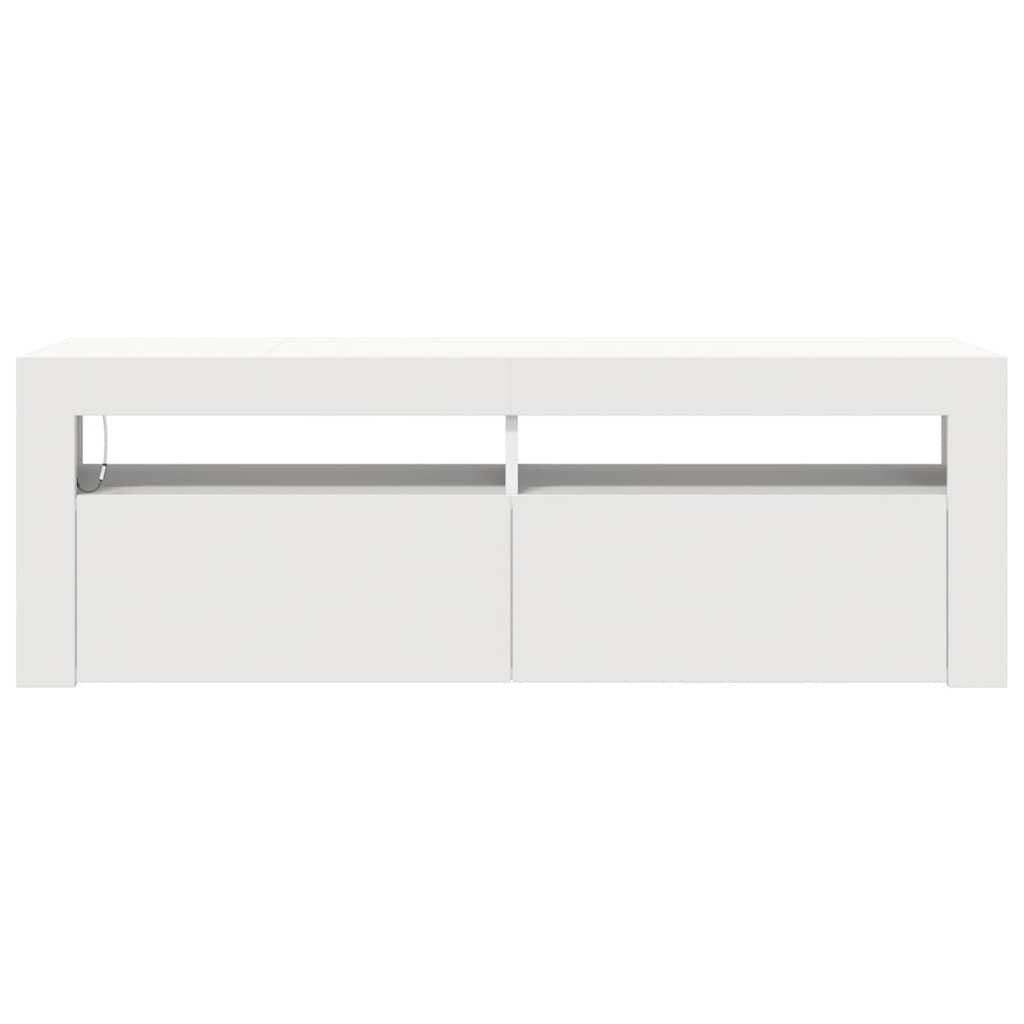 vidaXL TV-Schrank mit LED-Leuchten Weiß 120x35x40 cm