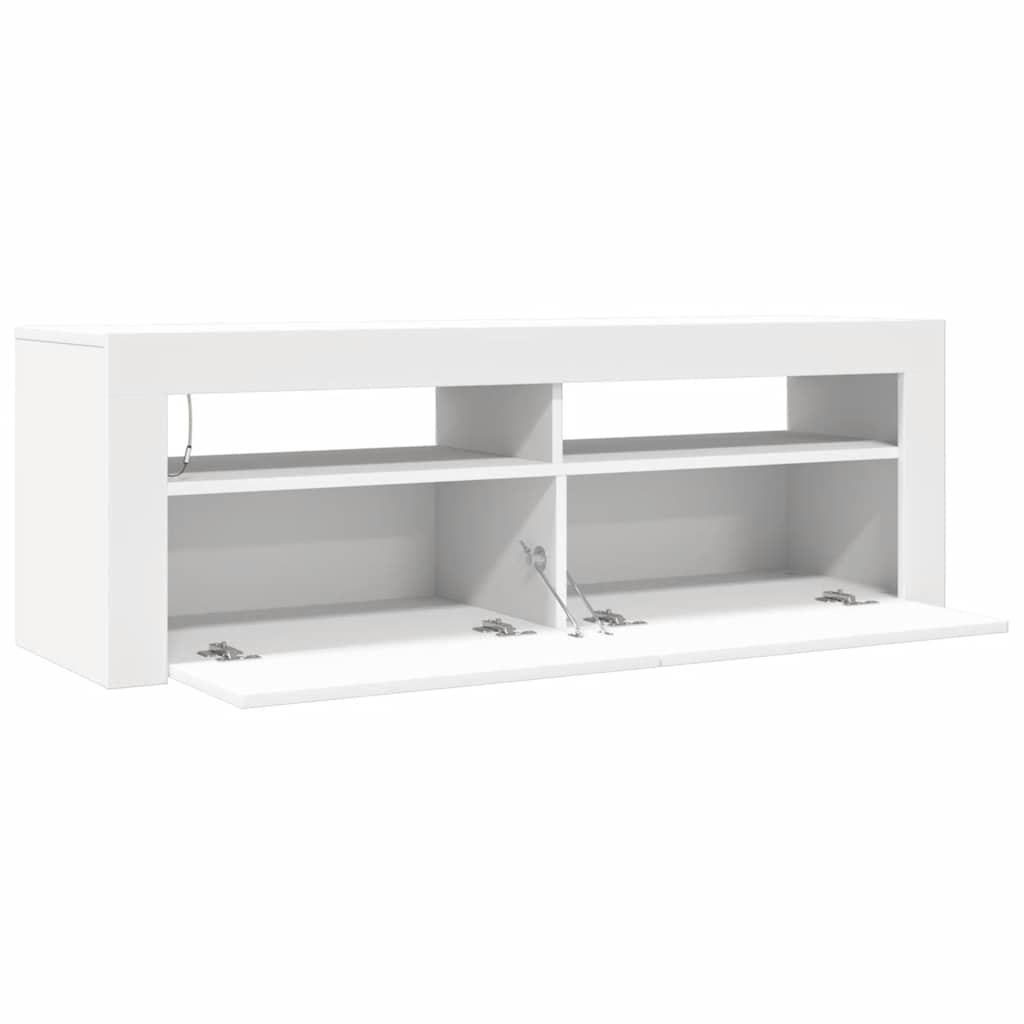 vidaXL TV-Schrank mit LED-Leuchten Weiß 120x35x40 cm