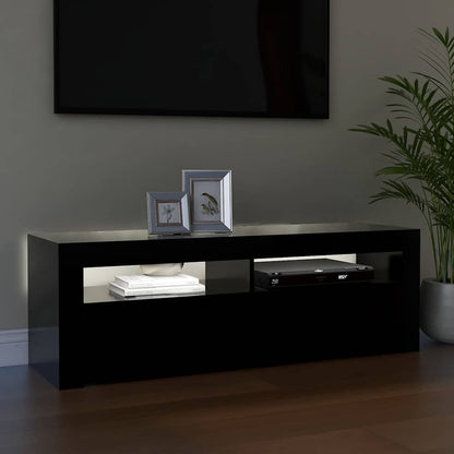 Meuble TV vidaXL avec lumières LED noir 120x35x40 cm