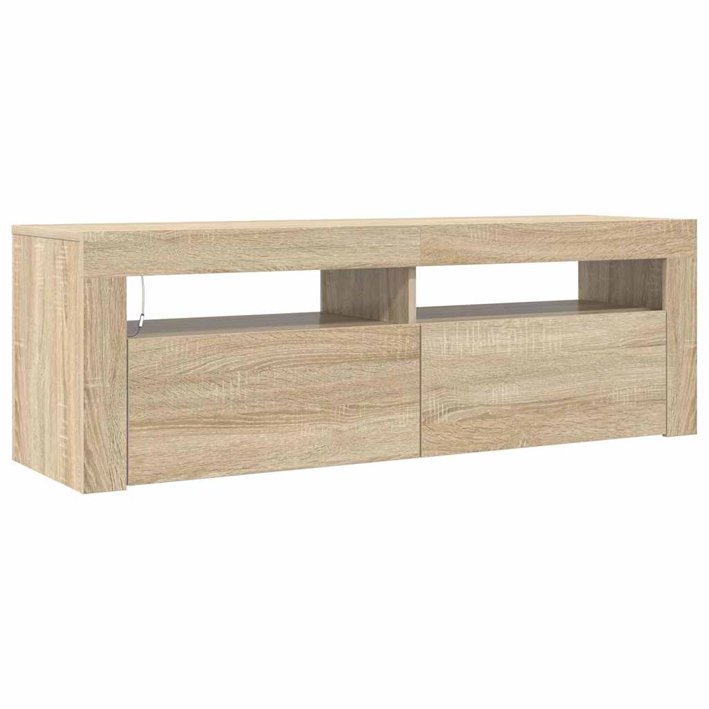 Meuble TV vidaXL avec lumières LED chêne Sonoma 120x35x40 cm