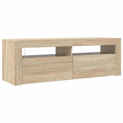 Meuble TV vidaXL avec lumières LED chêne Sonoma 120x35x40 cm
