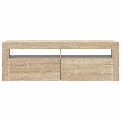 Meuble TV vidaXL avec lumières LED chêne Sonoma 120x35x40 cm