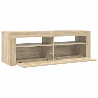 Meuble TV vidaXL avec lumières LED chêne Sonoma 120x35x40 cm