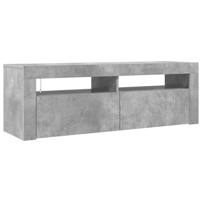 Meuble TV vidaXL avec éclairage LED Gris béton 120x35x40 cm